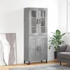 Image de vidaXL Buffet haut Gris béton 69,5x34x180 cm Bois d'ingénierie