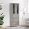 Image de vidaXL Buffet haut Sonoma gris 69,5x34x180 cm Bois d'ingénierie3198391