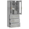Image de vidaXL Vidaxl Buffet Haut Gris Béton 69,5x34x180 Cm Bois D'ingénierie