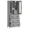 Image de vidaXL Buffet haut Sonoma gris 69,5x34x180 cm Bois d'ingÃ©nierie