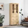 Image de vidaXL Buffet haut Chêne sonoma 69,5x34x180 cm Bois d'ingénierie