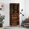 Image de vidaXL Buffet haut Chêne fumé 69,5x34x180 cm Bois d'ingénierie