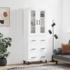 Image de vidaXL Buffet haut Blanc 69,5x34x180 cm Bois d'ingénierie