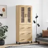 Image de vidaXL Buffet haut Chêne sonoma 69,5x34x180 cm Bois d'ingénierie