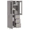 Image de vidaXL Buffet haut Sonoma gris 69,5x34x180 cm Bois d'ingÃ©nierie