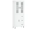 Image de vidaXL Buffet haut Blanc 69,5x34x180 cm Bois d'ingÃ©nierie