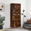 Image de vidaXL Buffet haut Chêne fumé 69,5x34x180 cm Bois d'ingénierie