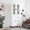 Image de vidaXL Buffet haut Blanc 69,5x34x180 cm Bois d'ingénierie