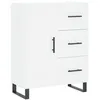 Image de vidaXL Buffet haut Blanc 69,5x34x180 cm Bois d'ingÃ©nierie