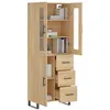 Image de vidaXL Buffet haut Chêne sonoma 69,5x34x180 cm Bois d'ingénierie