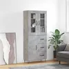Image de vidaXL Buffet haut Gris béton 69,5x34x180 cm Bois d'ingénierie