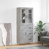 Image de vidaXL Buffet haut Gris bÃ©ton 69,5x34x180 cm Bois d'ingÃ©nierie