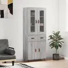Image de vidaXL Buffet haut Sonoma gris 69,5x34x180 cm Bois d'ingénierie3198511