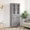 Image de vidaXL Buffet haut Sonoma gris 69,5x34x180 cm Bois d'ingénierie3198527