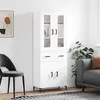 Image de vidaXL Buffet haut Blanc 69,5x34x180 cm Bois d'ingénierie