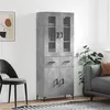 Image de vidaXL Buffet haut Gris béton 69,5x34x180 cm Bois d'ingénierie