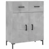 Image de vidaXL Buffet haut Gris bÃ©ton 69,5x34x180 cm Bois d'ingÃ©nierie