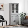 Image de vidaXL Buffet haut Sonoma gris 69,5x34x180 cm Bois d'ingénierie