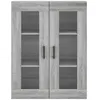 Image de vidaXL Buffet haut Sonoma gris 69,5x34x180 cm Bois d'ingÃ©nierie