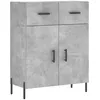Image de vidaXL Vidaxl Buffet Haut Gris Béton 69,5x34x180 Cm Bois D'ingénierie