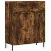 Image de Vidaxl Buffet Haut ChÃªne FumÃ© 69,5x34x180 Cm Bois D'ingÃ©nierie