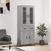 Image de vidaXL Buffet haut Sonoma gris 69,5x34x180 cm Bois d'ingénierie
