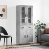 Image de vidaXL Buffet haut Gris béton 69,5x34x180 cm Bois d'ingénierie