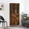 Image de vidaXL Buffet haut Chêne fumé 69,5x34x180 cm Bois d'ingénierie