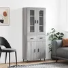 Image de vidaXL Buffet haut Sonoma gris 69,5x34x180 cm Bois d'ingénierie