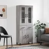 Image de vidaXL Buffet haut Sonoma gris 69,5x34x180 cm Bois d'ingénierie