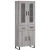 Image de vidaXL Buffet haut Sonoma gris 69,5x34x180 cm Bois d'ingÃ©nierie