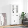 Image de vidaXL Buffet haut Blanc 69,5x34x180 cm Bois d'ingénierie
