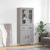 Image de vidaXL Buffet haut Sonoma gris 69,5x34x180 cm Bois d'ingénierie