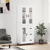 Image de vidaXL Buffet haut Blanc 69,5x34x180 cm Bois d'ingénierie3198569