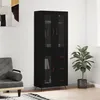 Image de vidaXL Buffet haut Noir 69,5x34x180 cm Bois d'ingénierie3198570