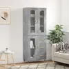 Image de vidaXL Buffet haut Gris béton 69,5x34x180 cm Bois d'ingénierie3198581