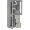 Image de vidaXL Buffet haut Gris bÃ©ton 69,5x34x180 cm Bois d'ingÃ©nierie