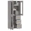 Image de vidaXL vidaXL Buffet haut Sonoma gris 69,5x34x180 cm Bois d'ingénierie
