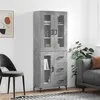 Image de vidaXL Buffet haut Gris béton 69,5x34x180 cm Bois d'ingénierie3198597