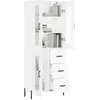 Image de vidaXL Vidaxl Buffet Haut Blanc 69,5x34x180 Cm Bois D'ingénierie