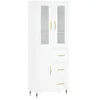Image de vidaXL Buffet haut Blanc 69,5x34x180 cm Bois d'ingÃ©nierie