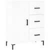 Image de vidaXL Vidaxl Buffet Haut Blanc 69,5x34x180 Cm Bois D'ingénierie