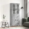 Image de vidaXL Buffet haut Gris béton 69,5x34x180 cm Bois d'ingénierie