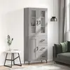 Image de vidaXL Buffet haut Sonoma gris 69,5x34x180 cm Bois d'ingénierie