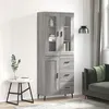 Image de vidaXL Buffet haut Sonoma gris 69,5x34x180 cm Bois d'ingénierie