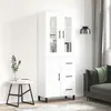 Image de vidaXL Buffet haut Blanc 69,5x34x180 cm Bois d'ingénierie