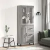Image de vidaXL Buffet haut Sonoma gris 69,5x34x180 cm Bois d'ingénierie