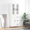 Image de vidaXL Buffet haut Blanc 69,5x34x180 cm Bois d'ingénierie