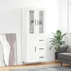 Image de vidaXL Buffet haut Blanc 69,5x34x180 cm Bois d'ingÃ©nierie