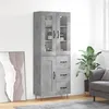 Image de vidaXL Buffet haut Gris bÃ©ton 69,5x34x180 cm Bois d'ingÃ©nierie